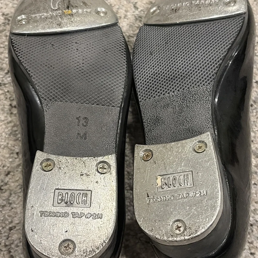 Kids Black Patent Mary Jane Tap Shoes Bloch Techno Tap Size 13 Needs One Closure
